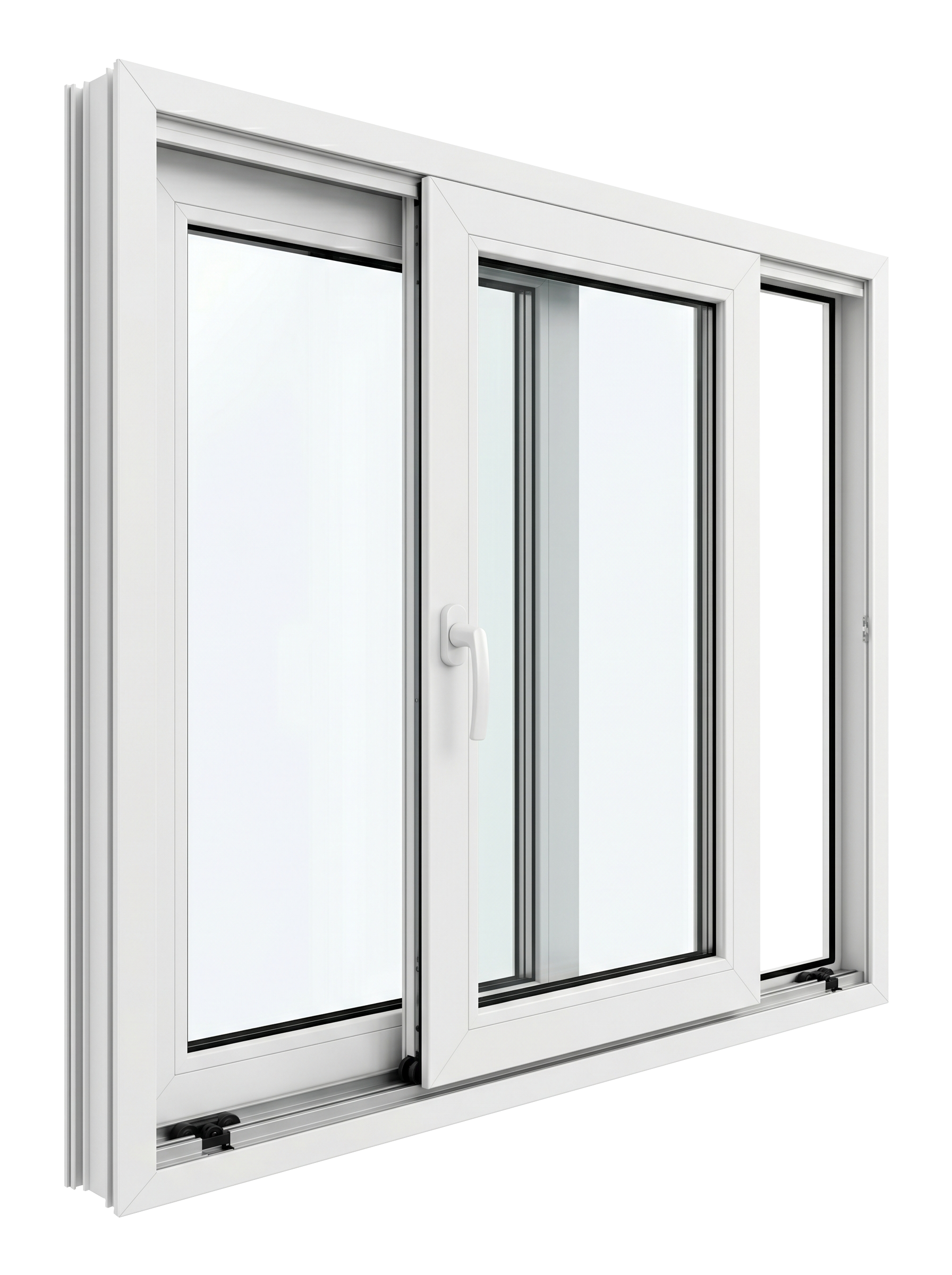 Ventana corredera de termopanel blanca en Temuco
