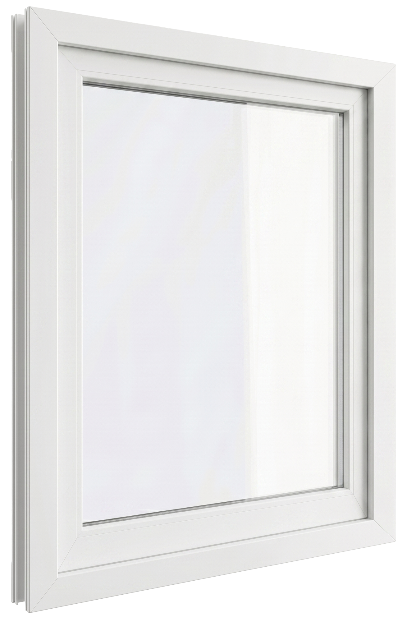 Ventana fija de termopanel blanca en Temuco